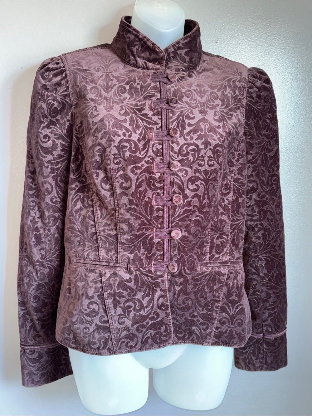 NWT Ann Taylor LOFT deep purple velvet embossed blazer * sz 6 - Picture 13 of 16